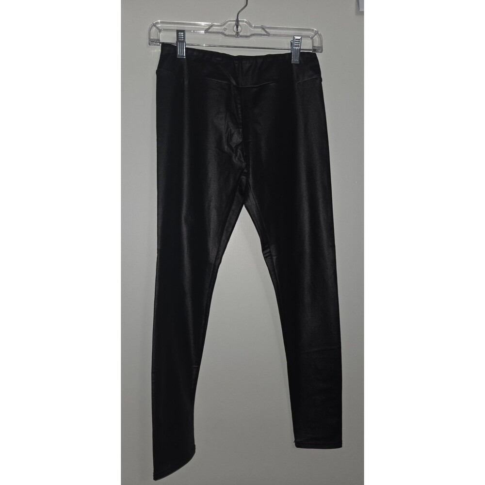 Hazel & Olive Womens Sz S Shiny Black Leggings Stretch Sandy Grease Costume